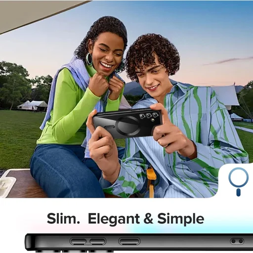  Techsuit - Luxus Kristály MagSafe - Samsung Galaxy S25 - Ezüst tok - 2