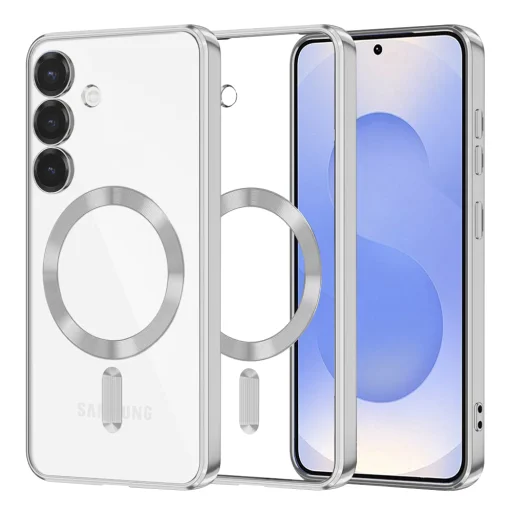  Techsuit - Luxus Kristály MagSafe - Samsung Galaxy S25 - Ezüst tok - 1