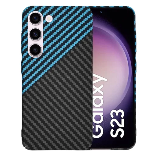  Techsuit - Karbonit Szálhéj - Samsung Galaxy S23 - Kék Impulzus tok - 1