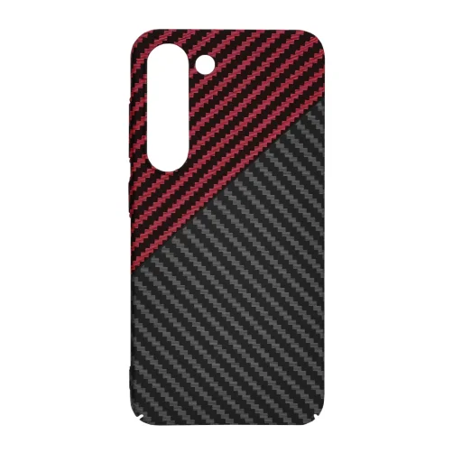  Techsuit - Karbonit SzálasHéj - Samsung Galaxy S23 - Vörös Vortex tok - 4