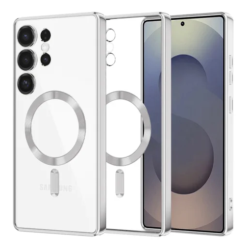  Techsuit - Luxus Kristály MagSafe - Samsung Galaxy S25 Ultra - Ezüst tok - 1