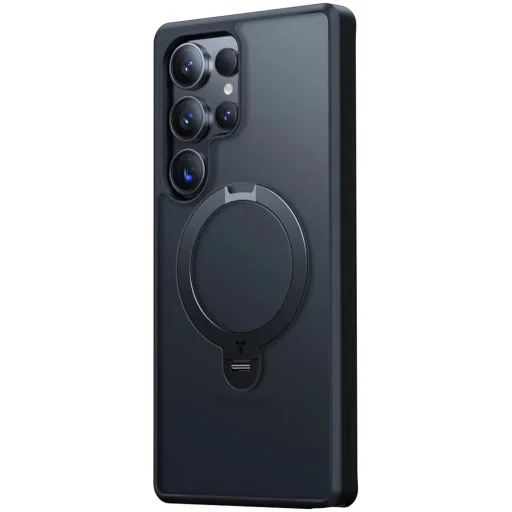 Torras - Ostand Spin sorozat - Samsung Galaxy S25 Ultra - Fekete tok - 3