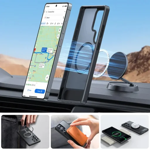 Torras - Pstand - Samsung Galaxy S25 Ultra - Fekete tok - 5