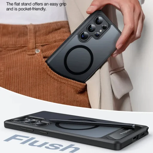 Torras - Pstand - Samsung Galaxy S25 Ultra - Fekete tok - 7