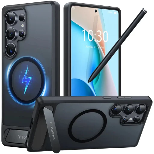 Torras - Pstand - Samsung Galaxy S25 Ultra - Fekete tok - 1