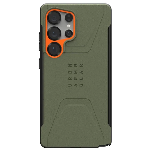  UAG - Civilian Pro MagSafe - Samsung Galaxy S25 Ultra - Olívzöld / Narancs tok - 2