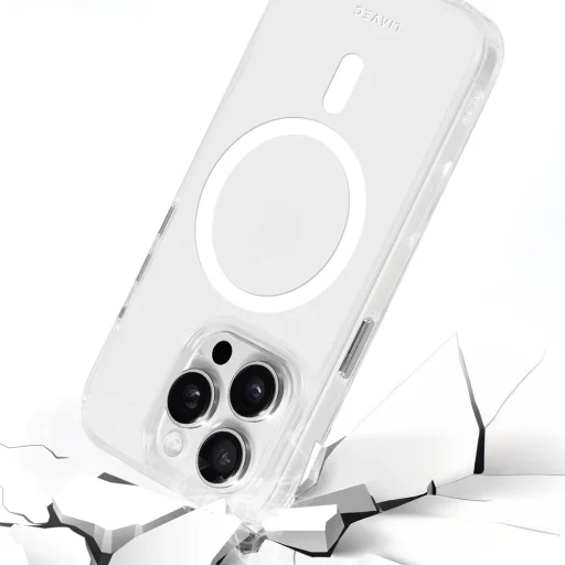  iPhone 13 Pro Fehér Liavec fényes Magsafe átlátszó tok - 6