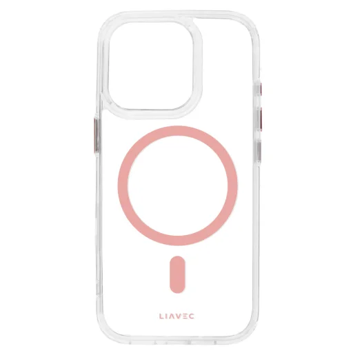 Liavec Glossy Magsafe Átlátszó tok iPhone 15 Pro Max rózsaszín tok - 4