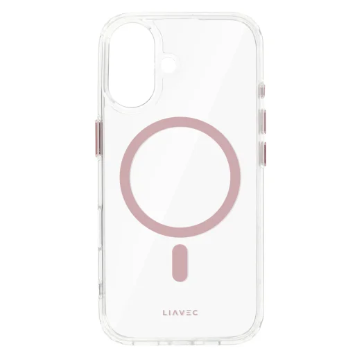 Liavec Glossy Magsafe átlátszó tok iPhone 16 rózsaszín tok - 4