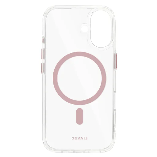 Liavec Glossy Magsafe átlátszó tok iPhone 16 rózsaszín tok - 5