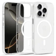 Liavec fényes Magsafe átlátszó tok iPhone 16 Pro fehér tok