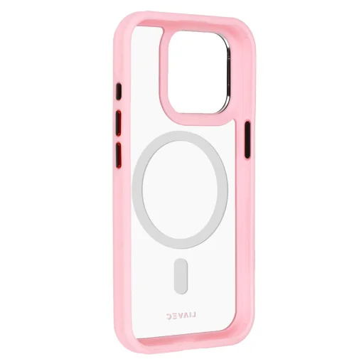 Liavec Hybrid Magsafe Clear tok iPhone 15 Pro Max light pink - 4