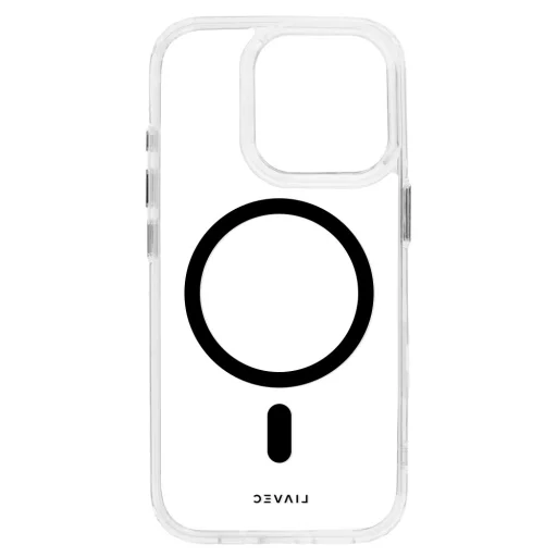 Liavec Glossy Magsafe átlátszó iPhone 15 tok fekete - 5