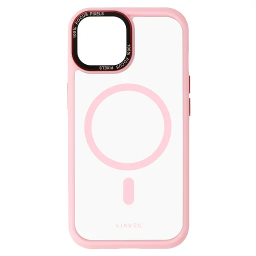 Liavec Hybrid Magsafe átlátszó tok iPhone 15 light pink tok - 5