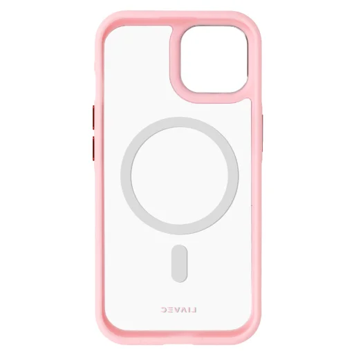 Liavec Hybrid Magsafe átlátszó tok iPhone 15 light pink tok - 6