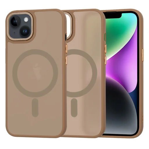  Techsuit - HaloFrost MagSafe Sorozat - iPhone 14 - Homokkőbarna tok - 1
