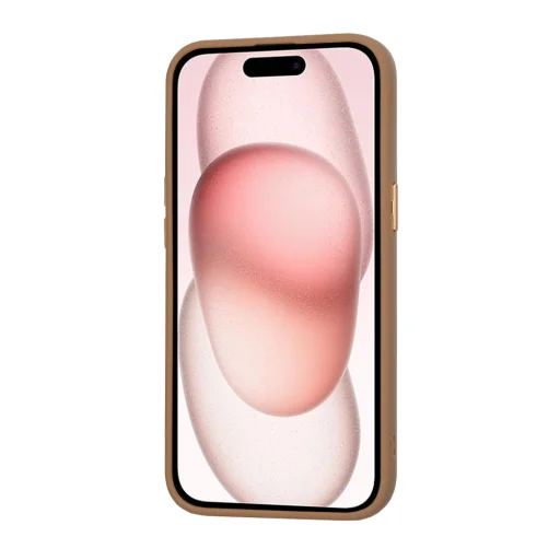  Techsuit - HaloFrost MagSafe sorozat - iPhone 15 - Homokkő barna tok - 2