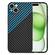  Techsuit - Szénszálas Borítás - iPhone 15 Plus - Kék Impulzus tok