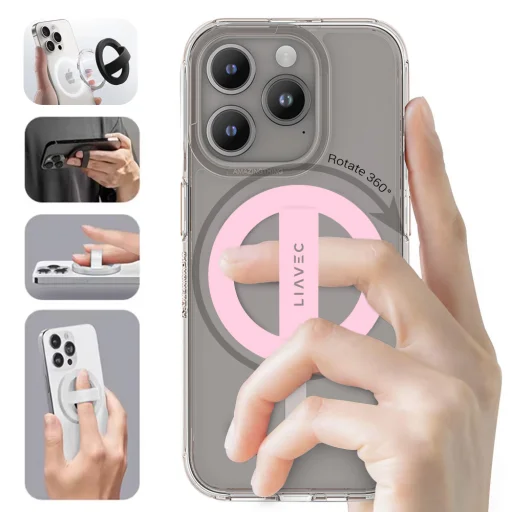 Liavec Ring Magsafe gyűrű világos rózsaszín  - 3