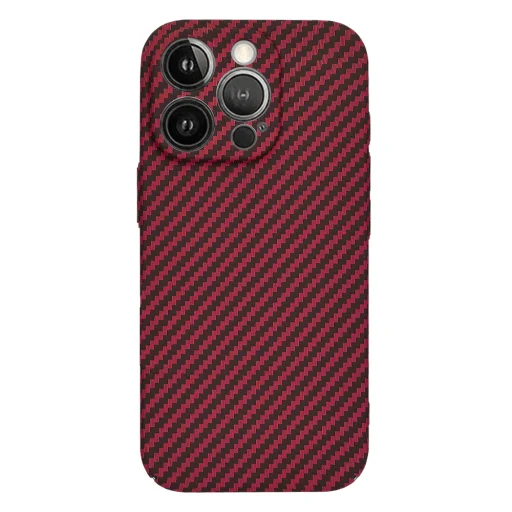  Techsuit - Karbonit Szálas Burok - iPhone 14 Pro - Piros tok - 3