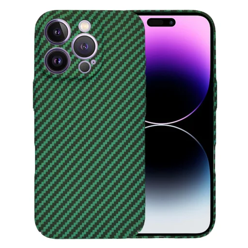 Techsuit - Karbonit Szálas Héj - iPhone 14 Pro Max - Zöld tok - 1
