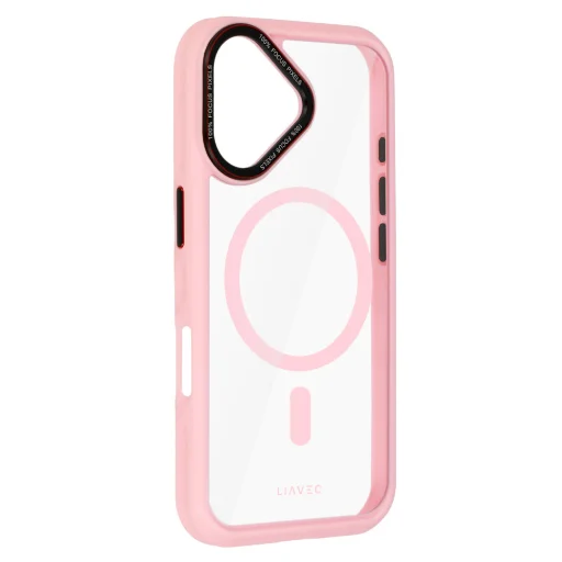 Liavec Hybrid Magsafe átlátszó tok iPhone 16 light pink tok - 3