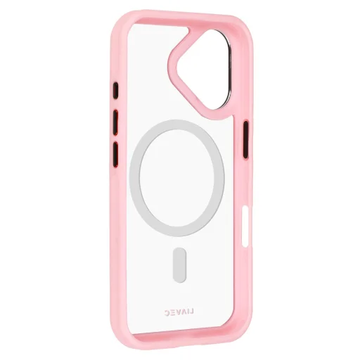 Liavec Hybrid Magsafe átlátszó tok iPhone 16 light pink tok - 4