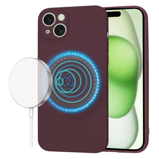  Techsuit - SoftFlex MagSafe - iPhone 15 Plus - Szilvavörös tok - 1