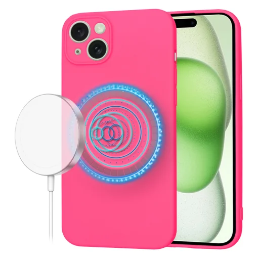  Techsuit - SoftFlex MagSafe - iPhone 15 Plus - Forró Rózsaszín tok - 1