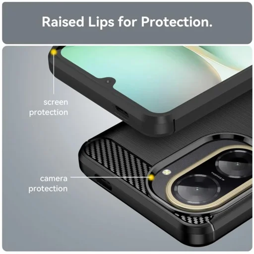  Techsuit - Szén-szilikon - Xiaomi Redmi A5 4G - Fekete tok - 3