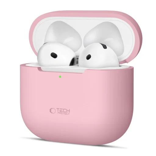 Tech-protect Szilikon Apple AirPods 4 Fliptok Poros Rózsaszín - 1