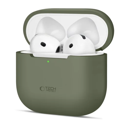 Tech-protect Silicone Apple AirPods 4 Olívazöld tok - 1