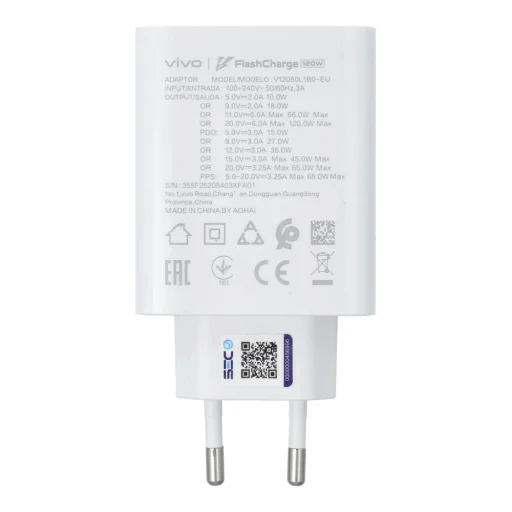VIVO eredeti töltő Flash Charge USB C 3A 120W V12060L1B0 fehér bulk - 3