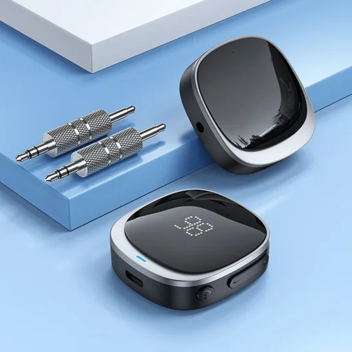 HOCO adapter AUX Jack 3,5 mm BLUETOOTH kijelzővel E80 fekete - 7