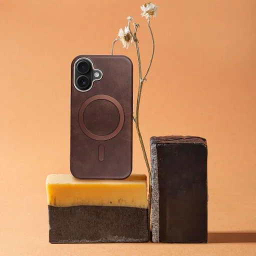  iPhone 13 Barna GENTLEMAN MAG COVER tok, kompatibilis MagSafe-fel - 4