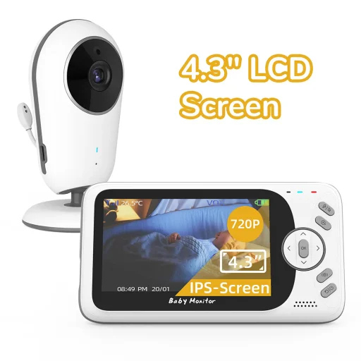  Techsuit - Babafigyelő (VB608) - Vezeték nélküli, Privát kapcsolat, LCD kijelző, Automatikus éjjellátó, Kétirányú beszélgetés - Fehér - 3