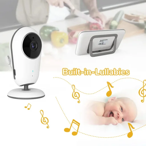  Techsuit - Babafigyelő (VB608) - Vezeték nélküli, Privát kapcsolat, LCD kijelző, Automatikus éjjellátó, Kétirányú beszélgetés - Fehér - 5