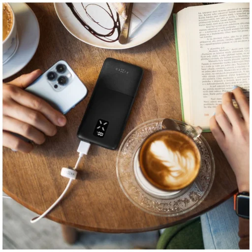  Fixed - Zen 20 Power Bank (FIXZEN-20-BK) - 2x USB, Type-C, 20W, 20000mAh, LCD kijelzővel - Fekete - 6