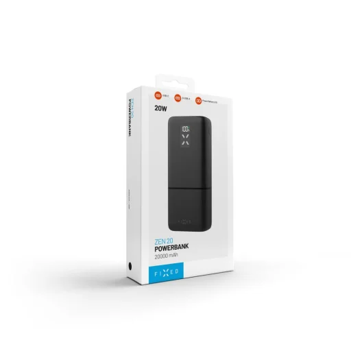  Fixed - Zen 20 Power Bank (FIXZEN-20-BK) - 2x USB, Type-C, 20W, 20000mAh, LCD kijelzővel - Fekete - 7
