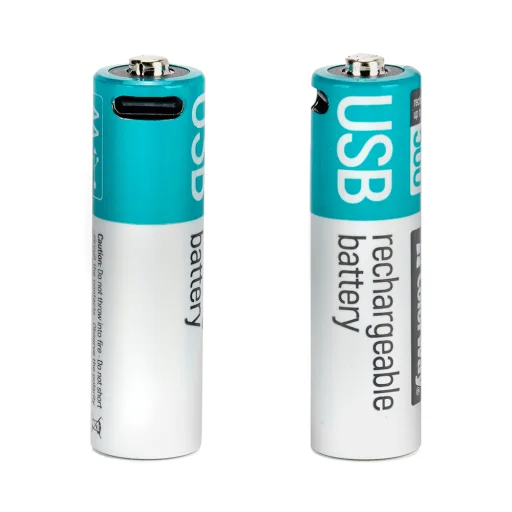  ColorWay - Újratölthető Akkumulátor (CW-UBAA-10) - 2x AA Type-C, 2200mAh, 1.5V, PC tartozékokhoz/fényképezőgépekhez, Li-Polimer - Szürke - 1