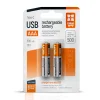  ColorWay - Újratölthető Elem (CW-UBAAA-09) - 2x AAA Type-C, 590mAh, 1.5V, számítógépes kiegészítőkhöz/fényképezőgépekhez, Li-Polimer - Szürke thumbnail