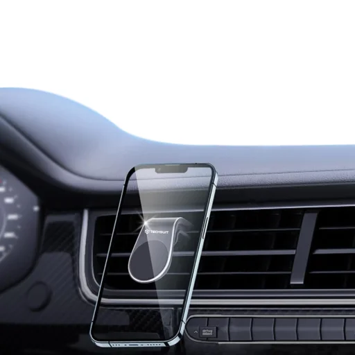  Techsuit - Autós tartó AirGrip (S7) - Vízeseffektes, mágneses biztonságos fogás légbeömlőre, rögzítőfogás - Fekete / Ezüst - 2