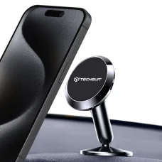  Techsuit - TinyGrip autós tartó (S11) - Univerzális mágneses mobiltartó, fémlemezzel, erős mágnessel, 3M ragasztóval - Fekete