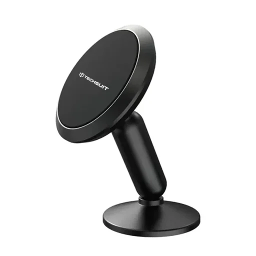  Techsuit - TinyGrip autós tartó (S11) - Univerzális mágneses mobiltartó, fémlemezzel, erős mágnessel, 3M ragasztóval - Fekete - 2