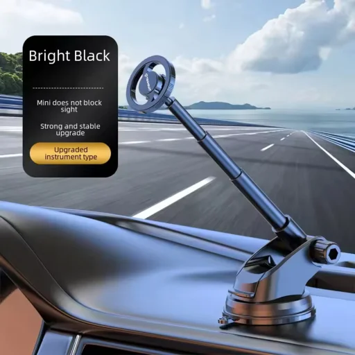  Techsuit - MagProX (S12) autós tartó - Műszerfalra, MagSafe kompatibilis, 360°-os forgatás, tapadókorongos rögzítőtalp - Fekete - 5