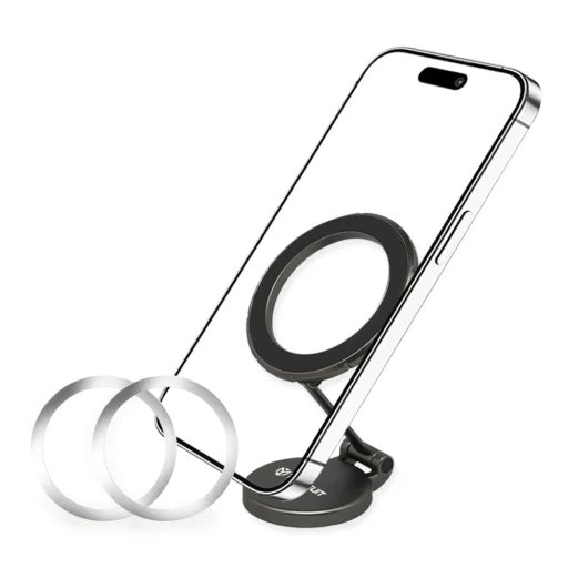  Techsuit - TitanMagX (S13) autós tartó - műszerfalra és asztalra, MagSafe kompatibilis, összecsukható, állítható, 3M ragasztóval - Szürke - 3