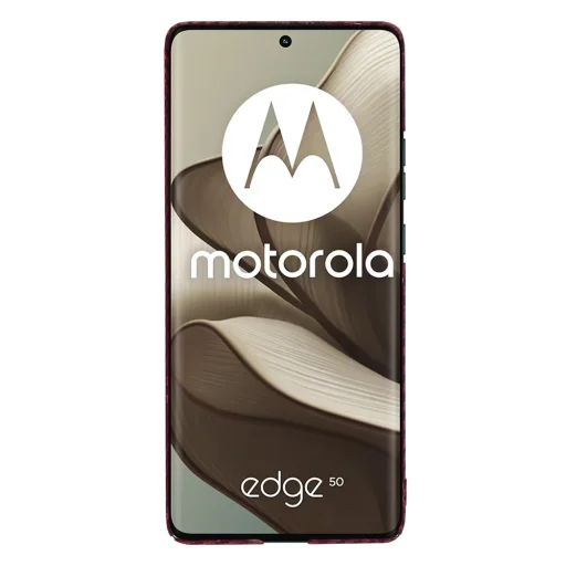  Techsuit - Karbonit Szálhéj - Motorola Edge 50 - Piros tok - 2