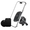 Techsuit - Légkondi Rácsra Rögzíthető Autós Tartó (S2) - Fémlemezekkel, Mágneses Rögzítés N52, 360°-os Forgatási Szög - Fekete - 3