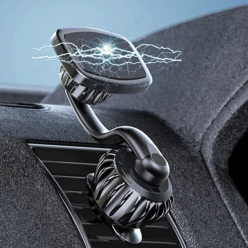  Techsuit - AirFix - Légbefúvóba rögzíthető autós tartó (S3) - fémlemezekkel, mágneses autós tartó N52, 360°-ban forgatható, univerzális - fekete - 6