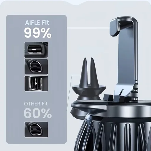  Techsuit - AirFix - Légbefúvóba rögzíthető autós tartó (S3) - fémlemezekkel, mágneses autós tartó N52, 360°-ban forgatható, univerzális - fekete - 7